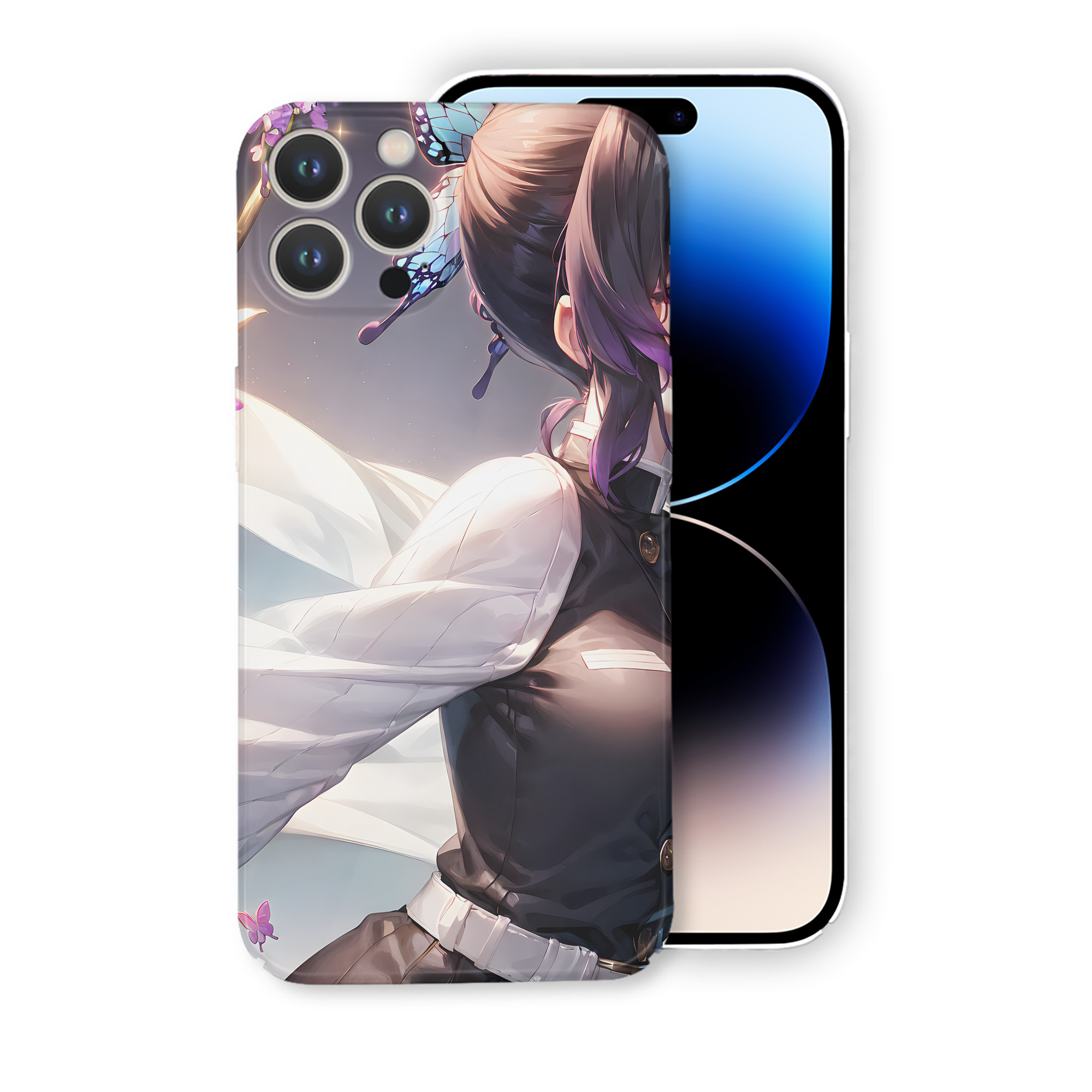 （画像用） 鬼滅の刃（きめつのやいば）蟲柱-胡蝶 しのぶ／こちょう しのぶ Kochou Shinobu 【iPhone 14シリーズ対応】ハードケース